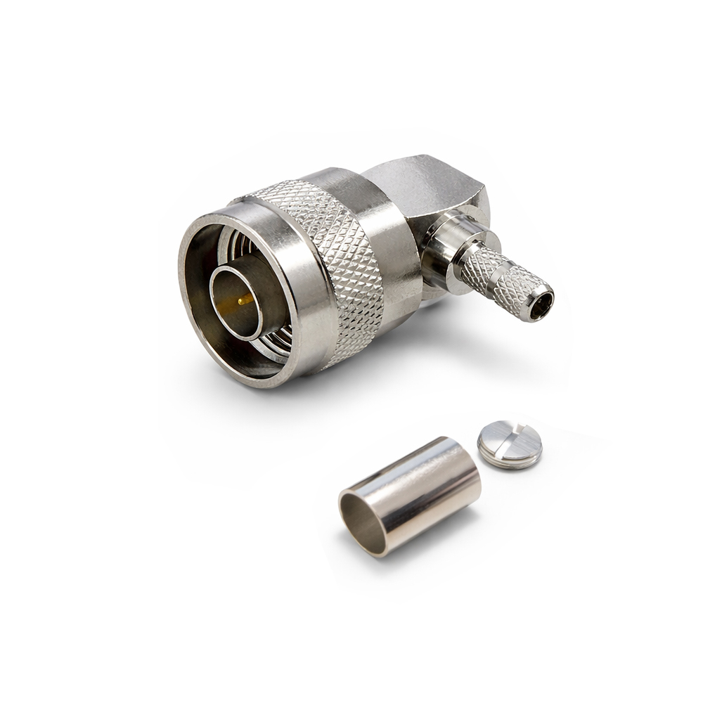 Разъем N(male) на кабели RG-142/RG-223/RG-58/LMR-200 угловой, обжимной, rev.H